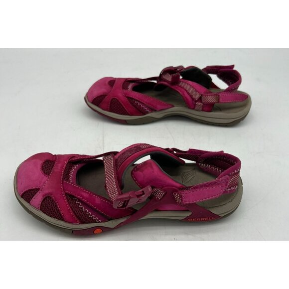 Merrell Women's Azura Wrap Mary Jane Closed Toe Flat Sandal Size 7 Pink Casual - Picture 3 of 7